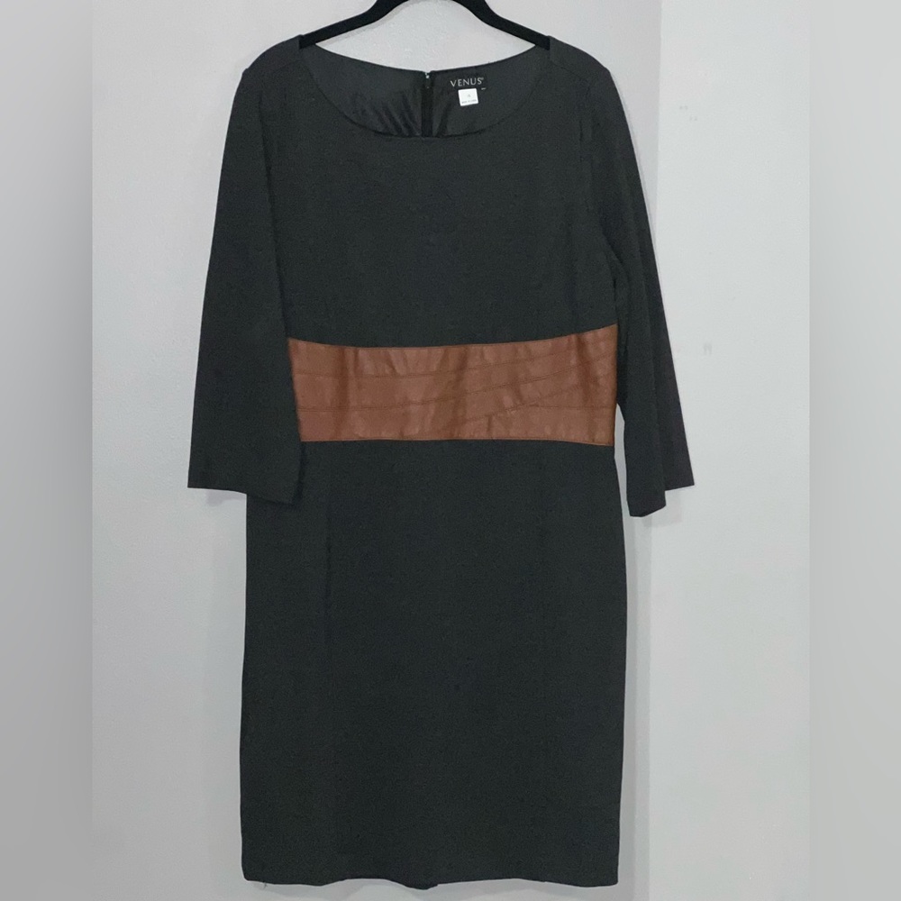 Dress with Faux Leather by Venus